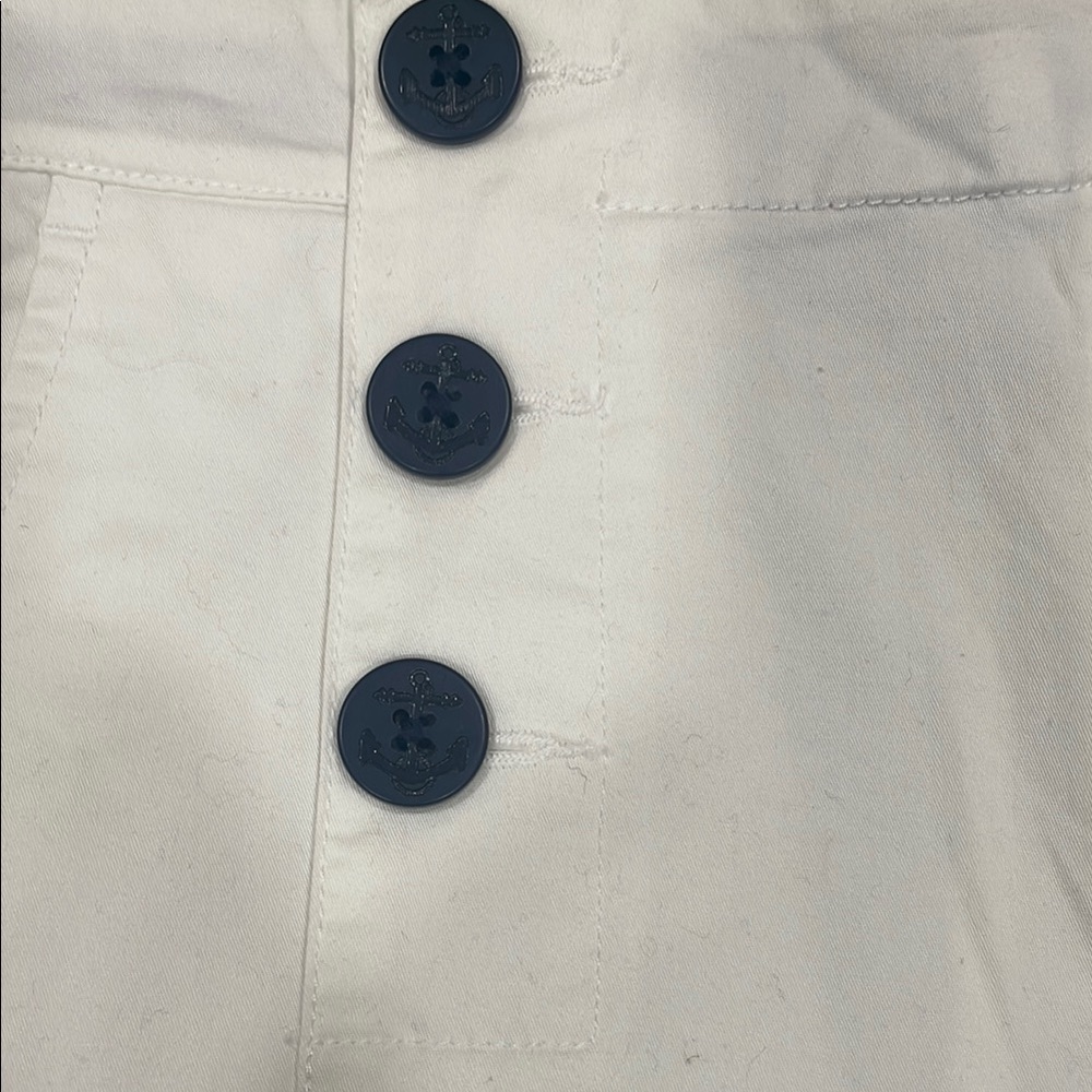 Nautica White High Waist Shorts Tailored Cotton Blend - Picture 9 of 10